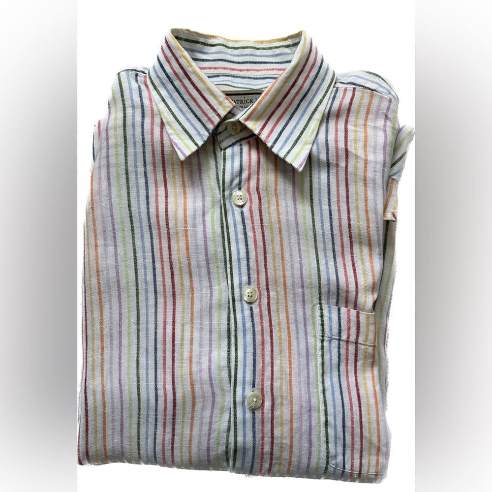 Kiel Patrick James Rainbow Over Sized Long Sleeved Button Down (Size Small) - Picture 4 of 5